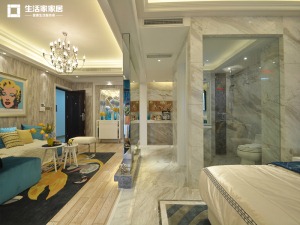 上海绿福公寓97平米两居室欧式风格客厅