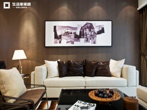 上海阳光名邸105平米三居室现代风格客厅沙发背景墙