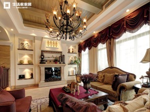 上海经典茂名180平米三居室美式风格