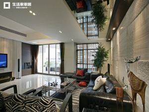 上海达安锦园140平米大户型现代简约风客厅