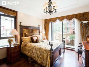 上海御墅花园252平米别墅典雅美式风格卧室