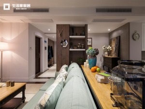 上海利星国际广场103平米两居室简美风格吧台