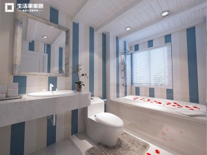 上海静安四季96平米两居室地中海风格卫生间卫浴