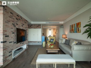 上海万里城95平米两居室现代风格客厅