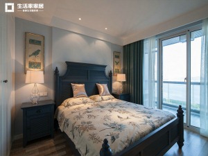 上海万里城95平米两居室现代风格主卧室