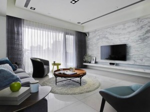 上海世茂爱马尚郡169平米四居室现代风格客厅