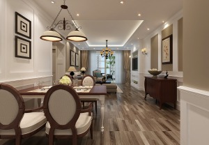 上海鑫康苑131平米四居室美式风格餐厅
