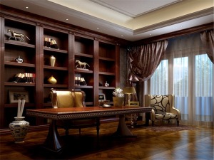 上海银亿领墅250平米别墅欧式风格书房