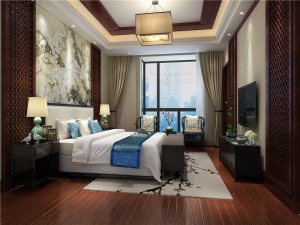 上海皇朝别墅343平米中式风格卧室