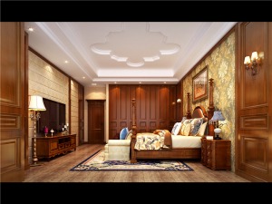 上海沪西别墅150平米美式风格卧室