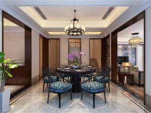 上海世界花园453平米别墅中式风格餐厅