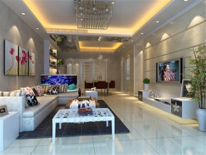 上海新华嘉利公寓128平米三居室简约风格客厅