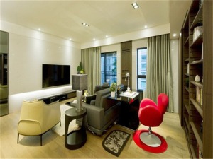 上海海鹏花苑123平米三居室混搭风格客厅