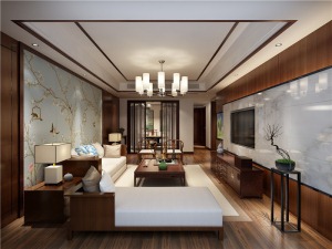 上海风云汇恬园135平米三居室中式风格装修案例图
