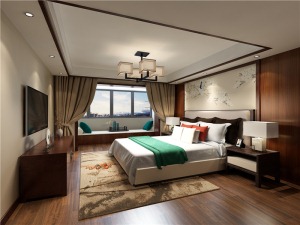 上海风云汇恬园135平米三居室中式风格卧室