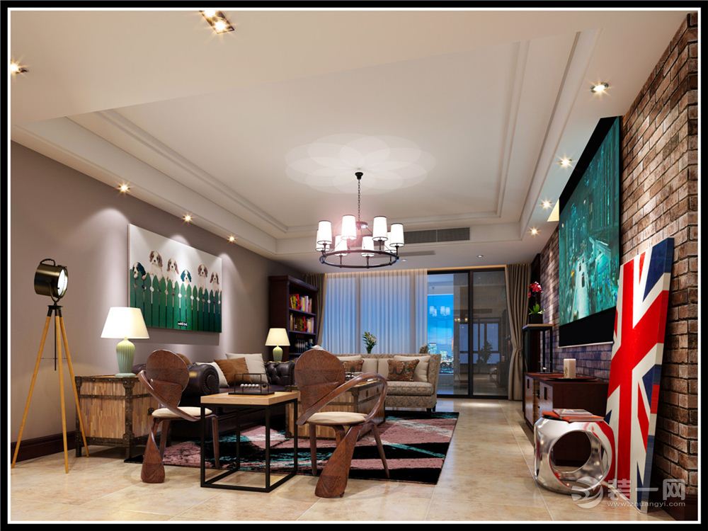 南昌莱蒙都会137平米四居室美式风格客厅