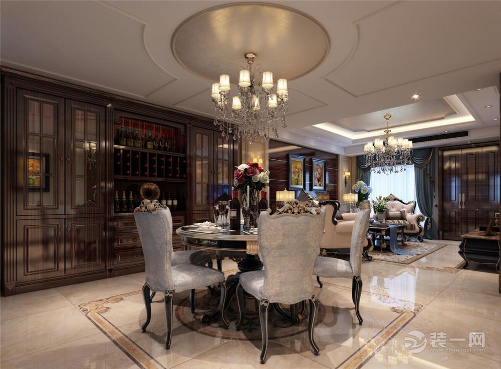 南昌青山湖东园138平米四居室新古典风格餐厅