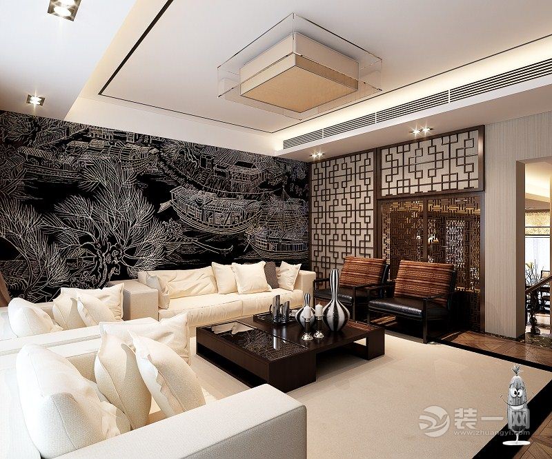南昌万达旅游城120平米三居室中式风格客厅