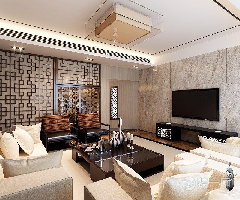 南昌万达旅游城120平米三居室中式风格客厅