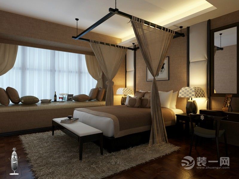 南昌万达旅游城120平米三居室中式风格卧室