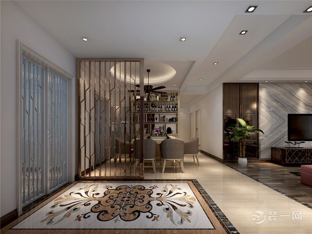 南昌玉带明珠118平米三居室现代风格入户餐厅