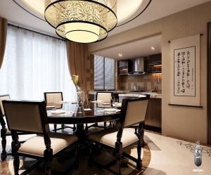 南昌万达旅游城120平米三居室中式风格餐厅