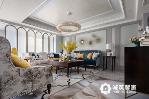 南京景枫法兰谷360平现代美式风格装修效果图