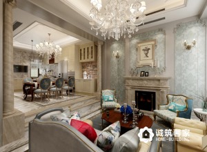 客厅，有的不只是豪华大气，更多的是惬意和浪漫。法式风格弥漫着复古、自然主义的情调