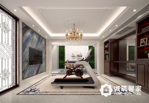南京百家湖联排别墅400平欧式风格装修效果图