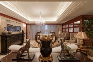 金地三千府 350平 別墅  造價98萬 新古典客廳