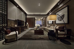 新中式三居室客厅装修效果图