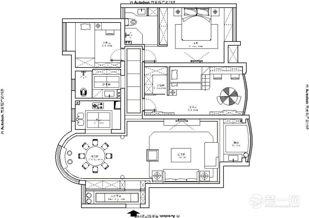 南昌世纪中央城165平米三居室简欧风格户型图-灯具，瓷砖，收纳，地板