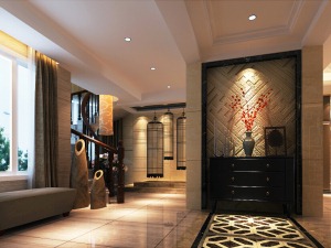 南昌世紀中央城189平米復式歐式風格燈具，瓷磚，收納，地板