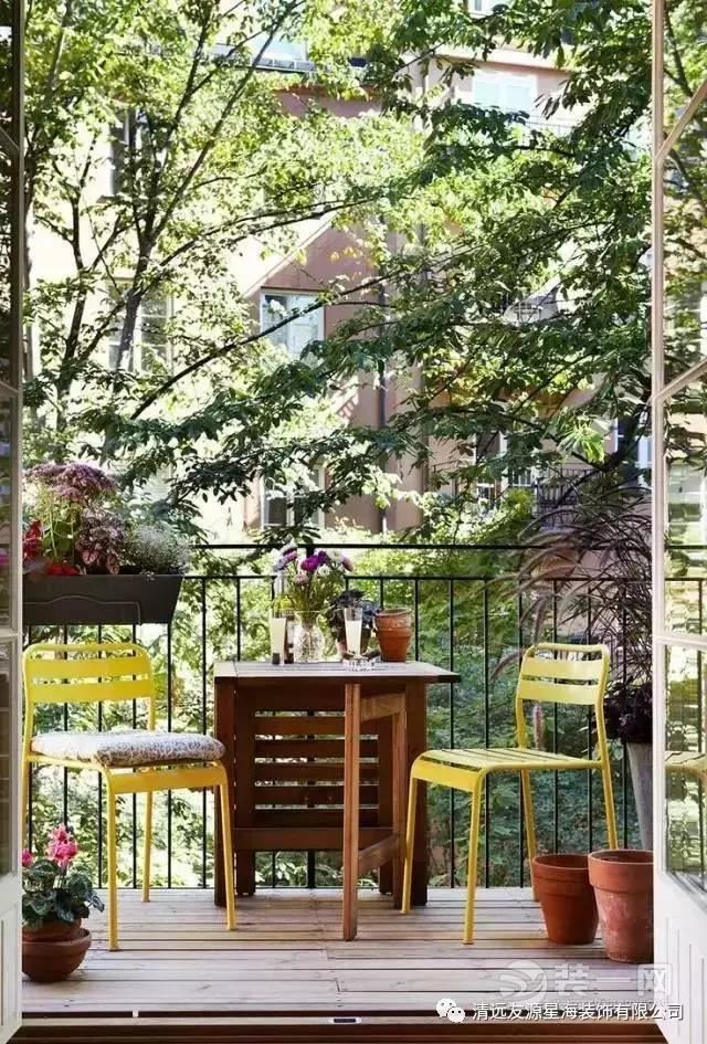 清远装修-友源星海-小阳台装出别墅也可以品一盏香茗，作闲趣的休憩，感受心与自然的亲密接触，低声耳语。