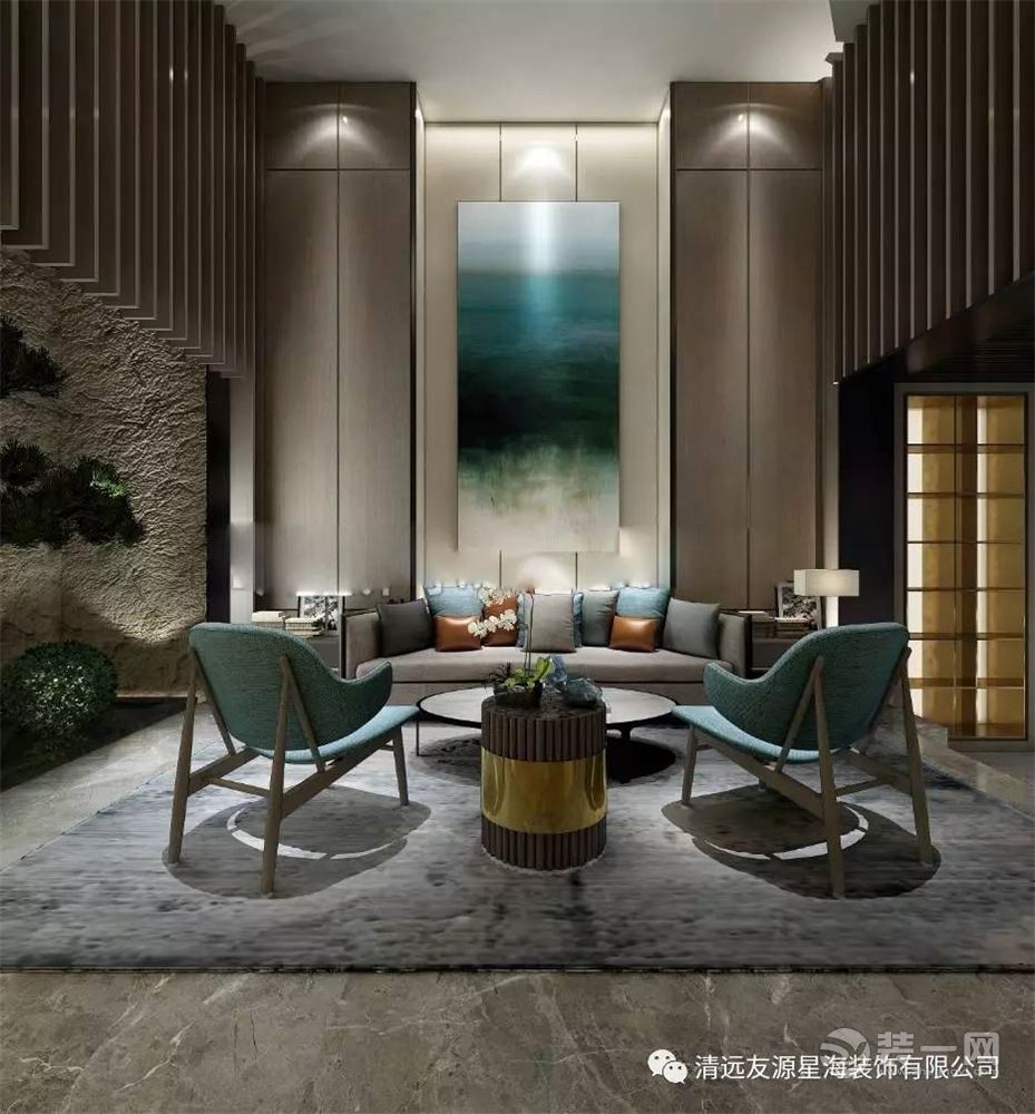 新中式客厅沙发墙装修图片它可以呈现很多的表演形式，或沉稳大气，或清新雅致