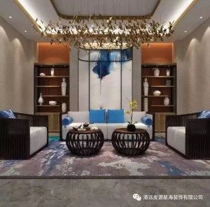 新中式客厅沙发墙装修图片墙面设计是室内空间里的一张张丰富的表情