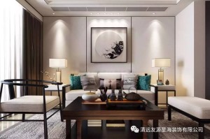 新中式客厅沙发墙装修图片因而更好地表现了现代家居的美学精神，体现出人们对中式传统事物的理解与追求