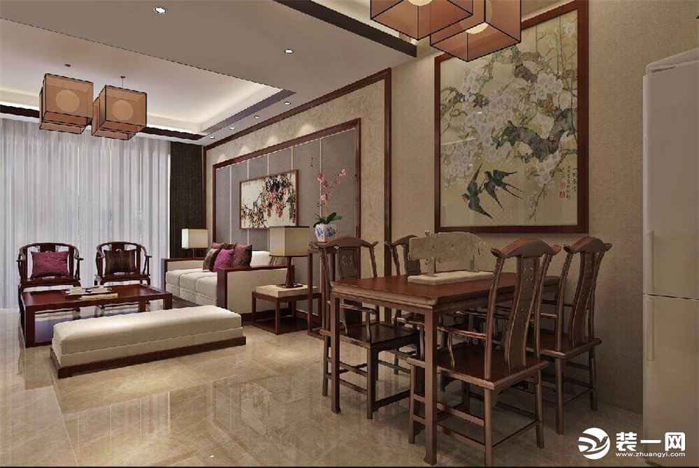 海南惠丰碧水江畔三居中式风格装修效果图餐厅