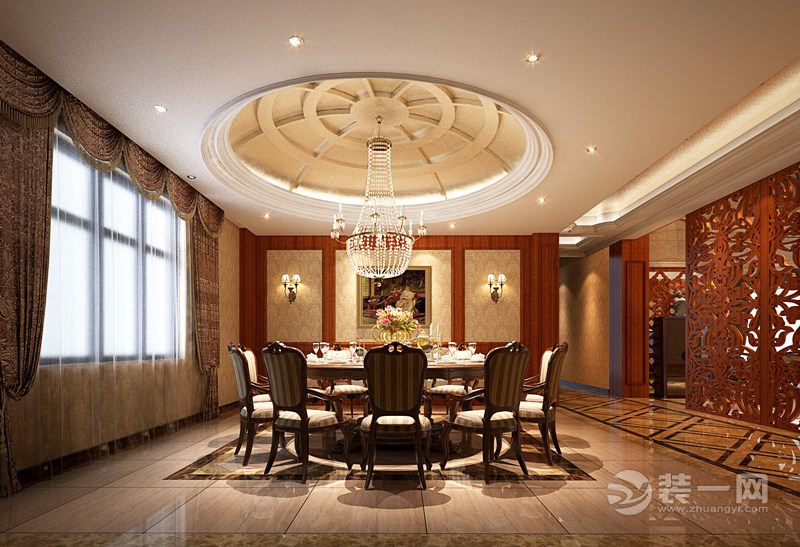 丁字湾自建别墅 360平 造价90万美式风格餐厅
