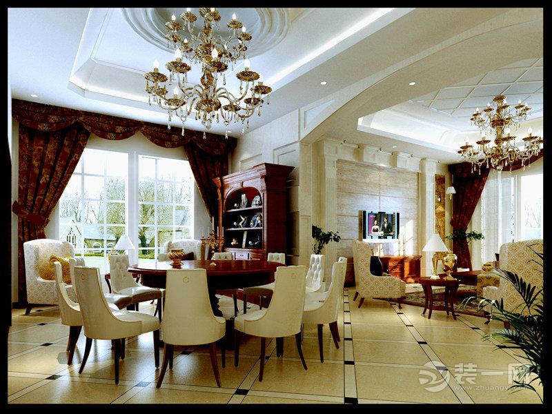 浅水湾 328平 别墅 造价58万 欧式风格餐厅