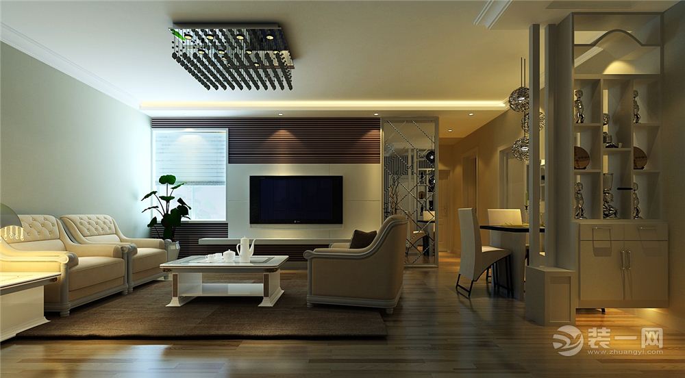郑州未来华庭 二居室86平现代简约风格客厅沙发
