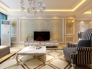 哈尔滨南平家园107平米三居室简欧风格客厅