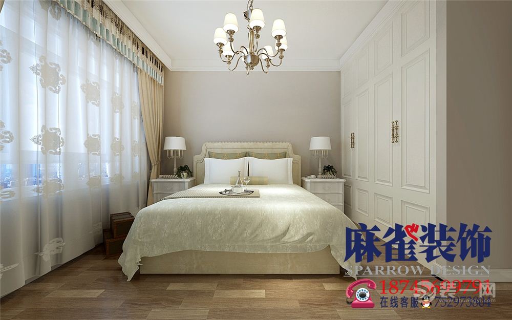 哈尔滨哈南之星80平米两居室美式风格卧室