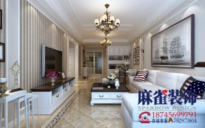 哈尔滨哈南之星80平米两居室美式风格客厅