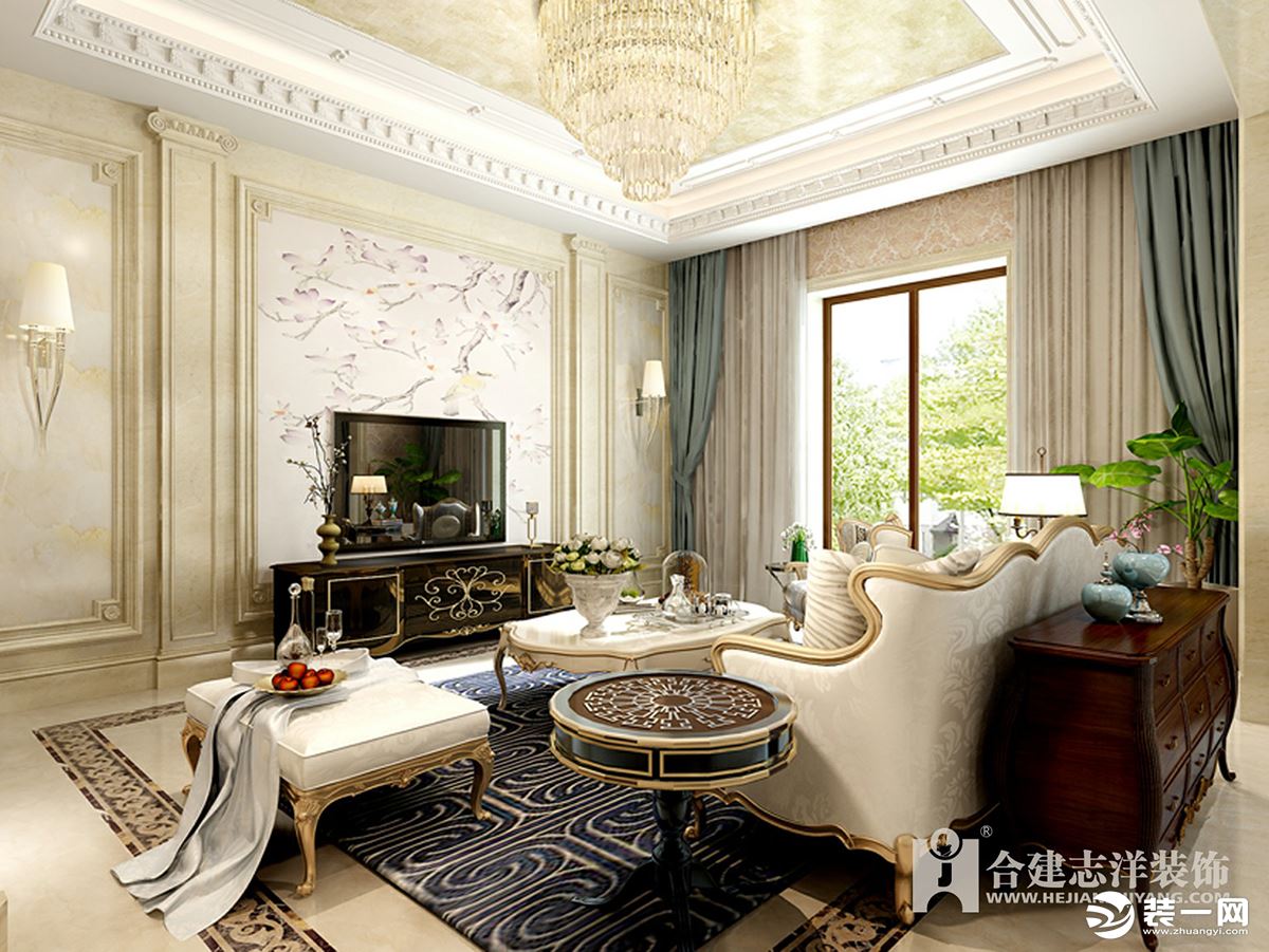 客厅上增加了更多的装饰，使空间更加奢华