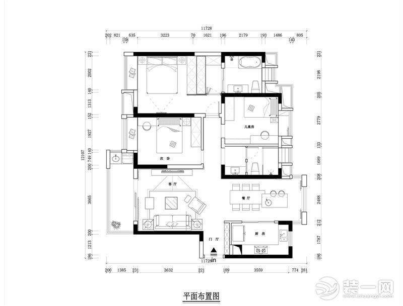 【合建装饰】梦湖香郡-北欧极简-设计图