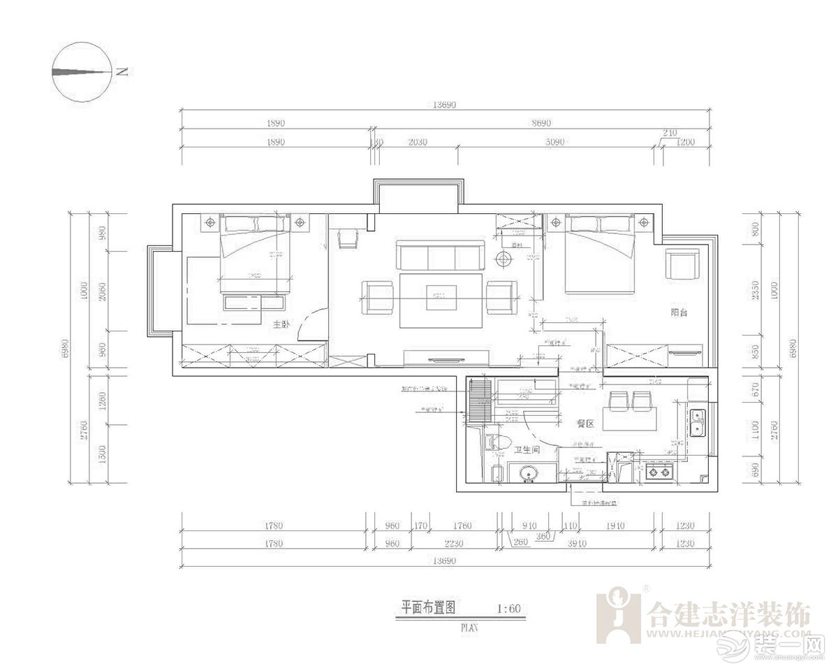 两居室 | 盗梦空间 【合建装饰】 15827248729