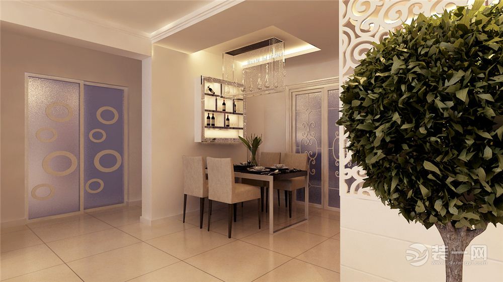 新湖青蓝国际104平三居室现代风格半包3.7万装修效果图客厅