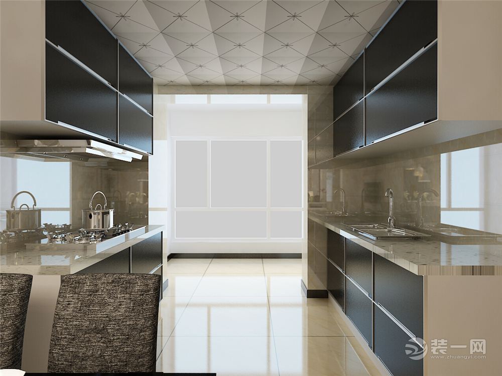 澳海澜庭85平二居室现代风格全包6.5万装修效果图厨房