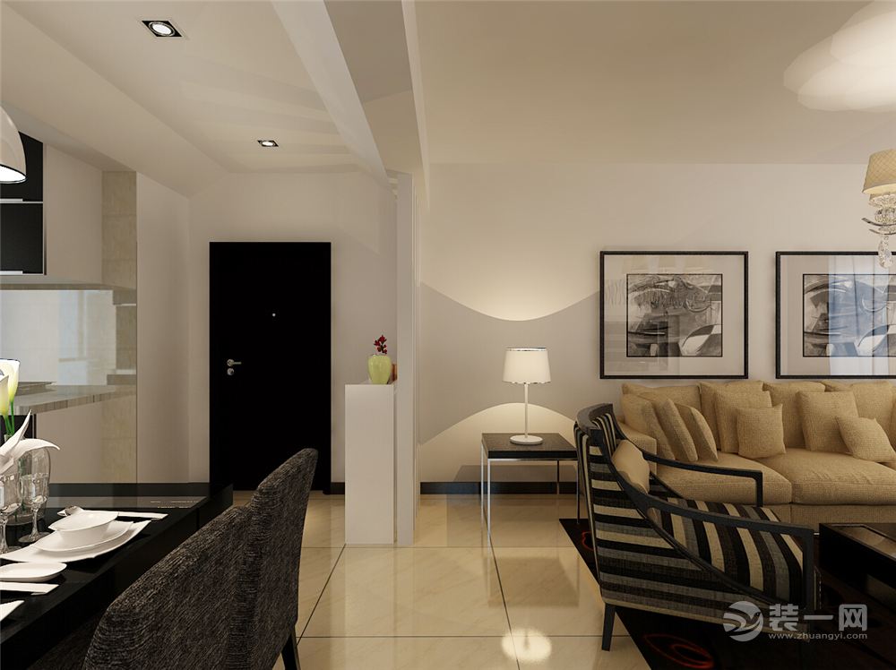 澳海澜庭85平二居室现代风格全包6.5万装修效果图客厅